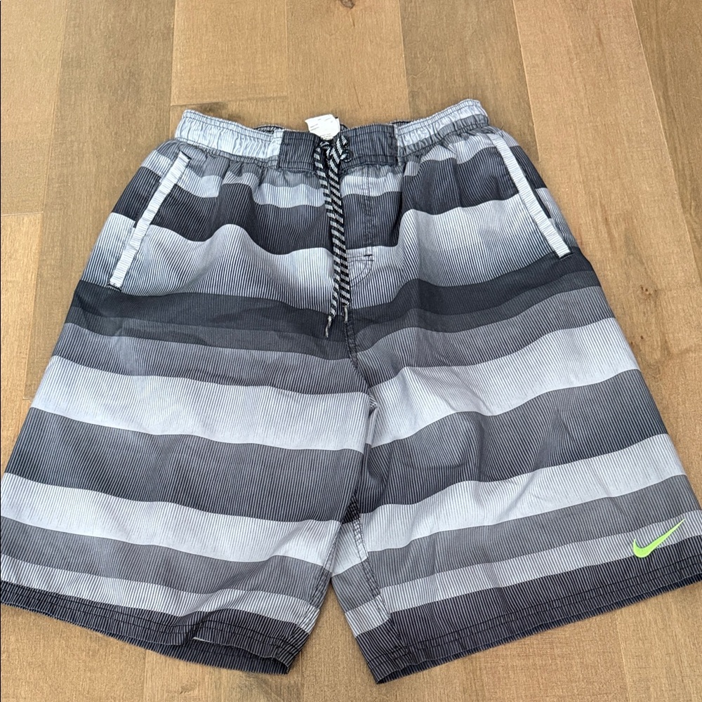 Nike Black and Gray Striped Shorts